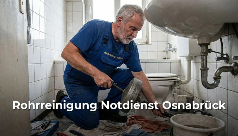 24/7 Notdienst Rohrreinigung Osnabrück Niedersachsen - Schnelle Hilfe bei Verstopfungen, WC verstopft, Abfluss verstopft in Osnabrück und Umgebung